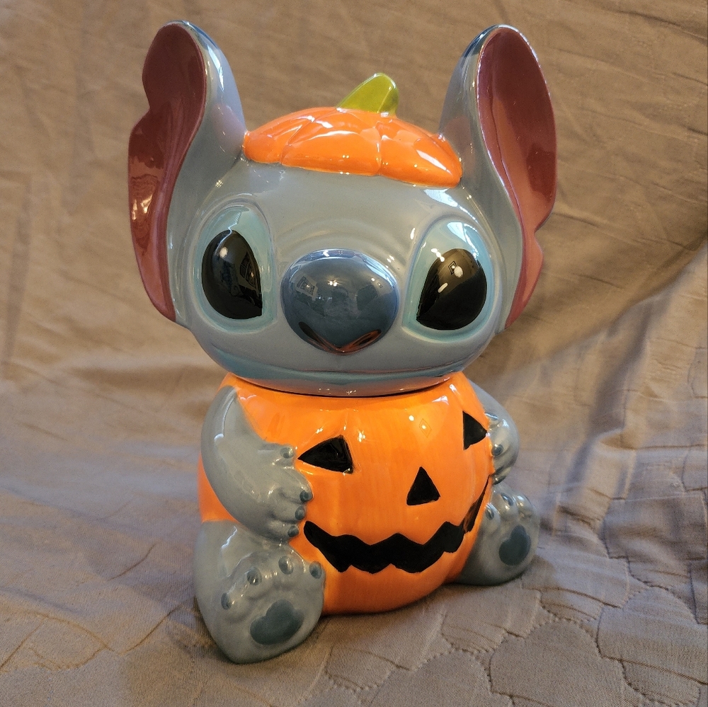Disney Pumpkin Stitch Cookie Jar